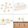 Natural Freshwater Shell Beads with Orange Enamel SHEL-CJ0001-25-2