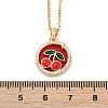 Brass Micro Pave Cubic Zirconia Pendant Neckalces for Women NJEW-C076-01B-G-5