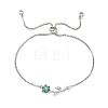 Adjustable Brass Micro Pave Clear Cubic Zirconia Box Chain Slider Bracelets BJEW-C156-09P-01-4