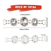 4Pcs Silver Plated Brass Rhinestone Connector Charms RB-CA0001-05B-2