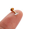 316L Stainless Steel Clear Cubic Zirconia Threadless Labret Stud WGB6B2D-06-2