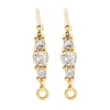 Brass Clear Cubic Zirconia Stud Earring Findings KK-A238-02C-G-1