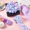 2 Skeins 2 Colors  Summer Theme Polyester Printed Wired Ribbon SRIB-TA0001-24A-7