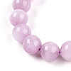Natural Kunzite Round Beads Stretch Bracelets for Women Men BJEW-T022-05A-3