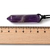 Natural & Synthetic Mixed Gemstone Faceted Bullet Pendant Waxed Cord Necklaces NJEW-Q030-01A-3