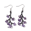 316 Surgical Stainless Steel Glass Seed Beads Chip Dangle Earrings EJEW-TA00774-01-3