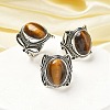 Natural Tiger Eye Adjustable Rings RJEW-I108-02AS-07-1