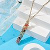 Natural Mixed Gemstone Chakra Theme Necklace NJEW-JN04576-02-2