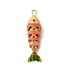 Brass Enamel Pendants KK-CJC0013-15G-02-1