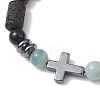 3Ocs Natural Mixed Gemstone Beads Braided Bead  Bracelets BJEW-JB13195-4
