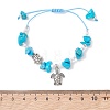 Turtle Alloy Charm Bracelets BJEW-MZ00329-7