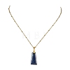 Natural Lapis Lazuli Faceted Trapezoid Pendant 304 Stainless Steel Satellite Chain Necklaces NJEW-JN06071-01-2