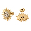 Vacuum Plating 304 Stainless Steel Sun Stud Earings with Rhinestone EJEW-M224-03G-2