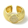 Brass Micro Pave Cubic Zirconia Open Cuff Rings RJEW-K256-37G-2