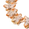 Picasso Baking Paint & Golden Metal Enlaced Glass Beads Strands GL-CBA98F0-02E-2