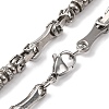 201 Stainless Steel Column Link Chain Necklace NJEW-F222-25P-2