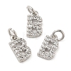 Brass Micro Pave Grade AAA Cubic Zirconia Charms LS-ZIRC-P067-11P-B-NR-1