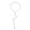 Imitation Pearl & CCB Teardrop Wedding Bridal Backdrop Necklaces for Backless Dress WG70975-01-5