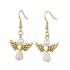 Angel Antique Golden Alloy & Resin Dangle Earrings EJEW-JE05686-01-1
