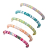5Pcs 5 Color Polymer Clay Heishi Surfer Stretch Bracelets Set BJEW-JB10123-01-5