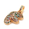 Brass Micro Pave Cubic Zirconia Pendants KK-C076-29F-G02-2