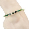 Dyed Natural Malaysia Jade & Moss Agate & Prehnite Beads Beaded Anklets for Women AJEW-AN00832-02-2