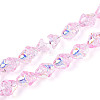Electroplate Transparent Glass Beads Strands EGLA-N020-03D-1