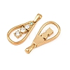 304 Stainless Steel Rhinestone Pendants STAS-P438-16G-2