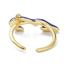 Brass Enamel Cuff Rings RJEW-P023-24G-4