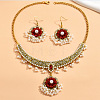 Alloy Rhinestone Pendant Necklaces & Earrings Sets for Women WGE8301-12-1