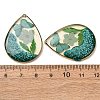 Brass & Transparent Epoxy Resin & Dried Flower Pendants RESI-G133-05G-02-3