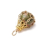 Natural Unakite Pendants PALLOY-JF03396-02-4