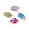 Dyed Natural Quartz Connector Charms G-Q606-25KCG-1
