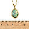 304 Stainless Steel Natural Paua Shell Pendant Satellite Chain Necklaces NJEW-JN06446-01-5