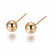 PVD Vacuum Plating 304 Stainless Steel Ball Stud Earrings EJEW-I232-01D-G-1