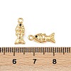 Ocean Theme Brass Micro Pave Cubic Zirconia Charms KK-F902-08I-G-3