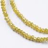 Electroplate Glass Beads Strands GLAA-F079-PL01-3