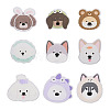 9Pcs 9 Styles Cartoon Dog Acrylic Brooch JEWB-TA0001-38-2