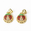 Brass Micro Pave Cubic Zirconia Charms KK-E068-VB322-2