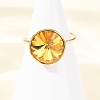 304 Stainless Steel with Glass Cuff Rings for Women RJEW-K309-41C-3