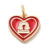 Real 18K Gold Plated Brass Enamel Pendants KK-M273-06I-G-1