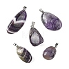 Natural Chevron Amethyst Tumbled Stone Pendants GG-K002-06O-1