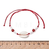Natural Gemstone & Cowrie Shell Beads Braided Bead Bracelets BJEW-MZ00318-5
