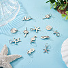 32pcs 8 Style Rack Plating Alloy Pendants FIND-EL0001-04-14