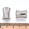 Rhodium Plated 925 Sterling Silver Micro Pave Cubic Zirconia Beads STER-T004-90P-3