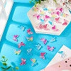 32Pcs 4 Colors Butterfly Transparent Resin Cabochons RESI-TA0004-44-5