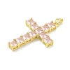 Brass Micro Pave Cubic Zirconia Pendants KK-L073-002G-01-2