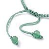 Natural Green Aventurine Rondelle Braided Bead Bracelets BJEW-TA00492-04-4