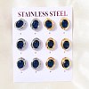 6 Pairs 304 Stainless Steel Pave Cubic Zirconia Stud Earrings SA-CBADCF0-04GP-02-1
