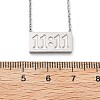 304 Stainless Steel 11:11 Angel Number Rectangle Pendant Cable Chain Necklaces for Women NJEW-NH0001-04P-5